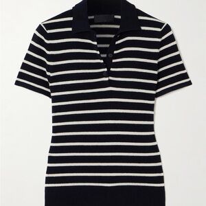 Nili Lotan Navy and White Striped Sweater